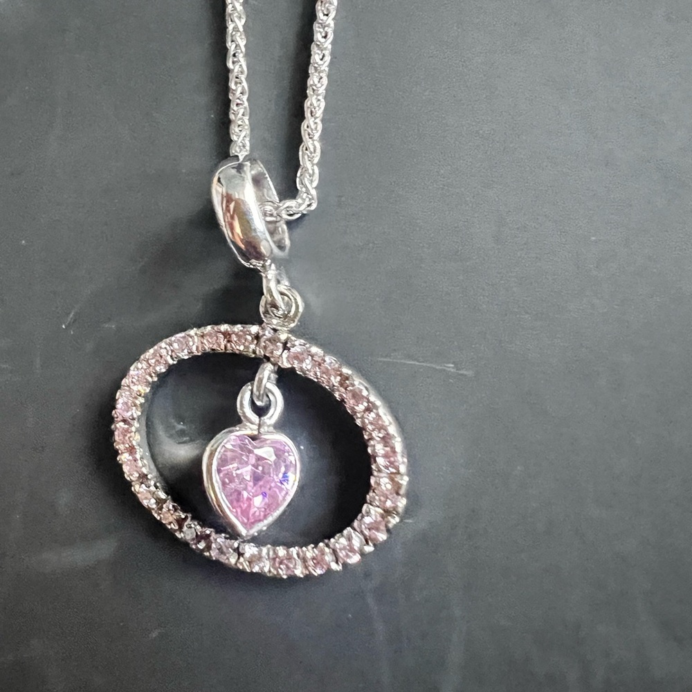 Elegant Pink Heart Pendant Necklace